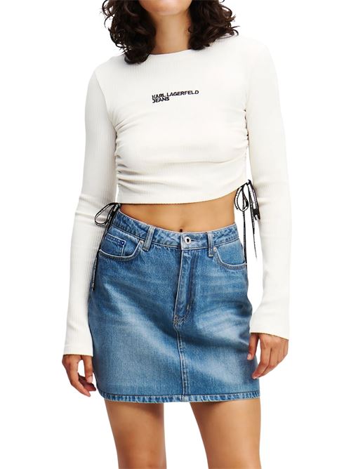 T-shirt donna bianca in viscosa Karl Lagerfeld jeans | A1W17037461